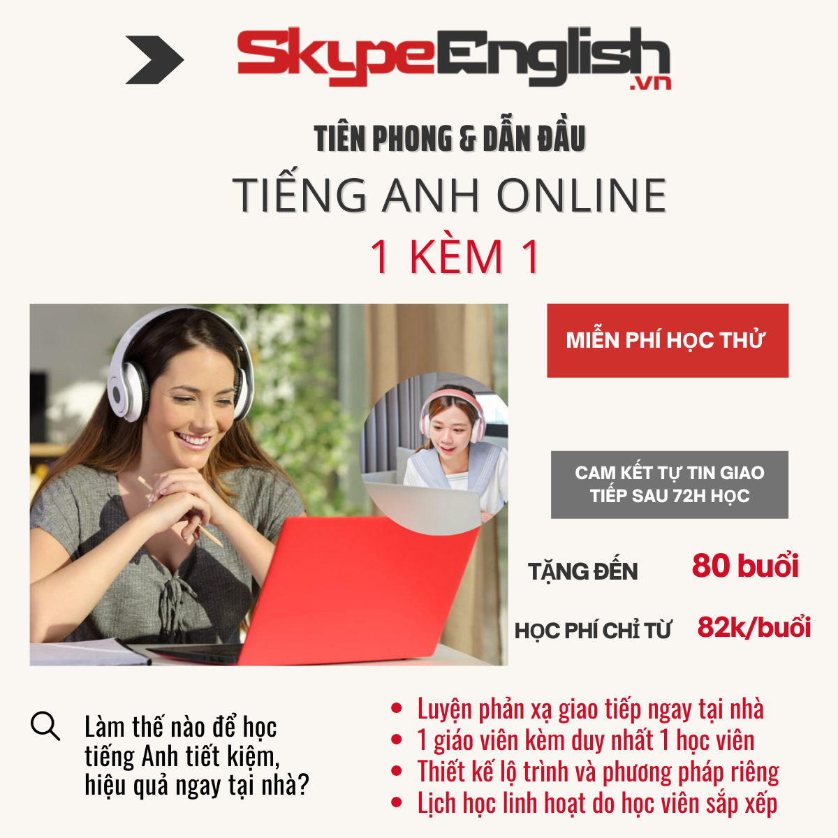 Review khóa học tiếng Anh online tại Skype English