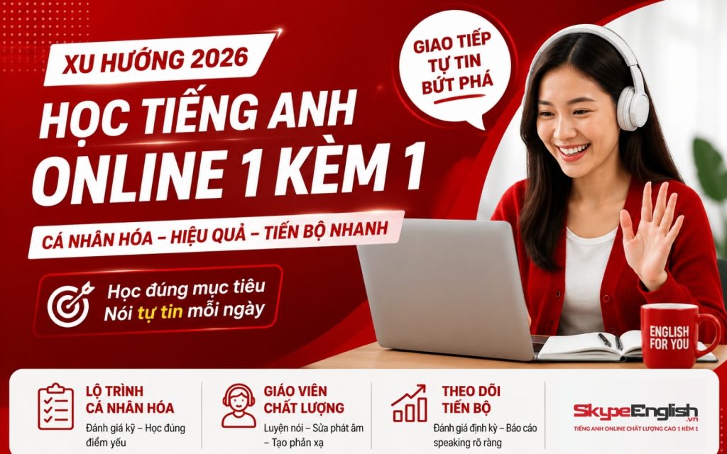 Xu hướng học tiếng Anh giao tiếp online 2026 Cá nhân hóa hay tự học bằng AI
