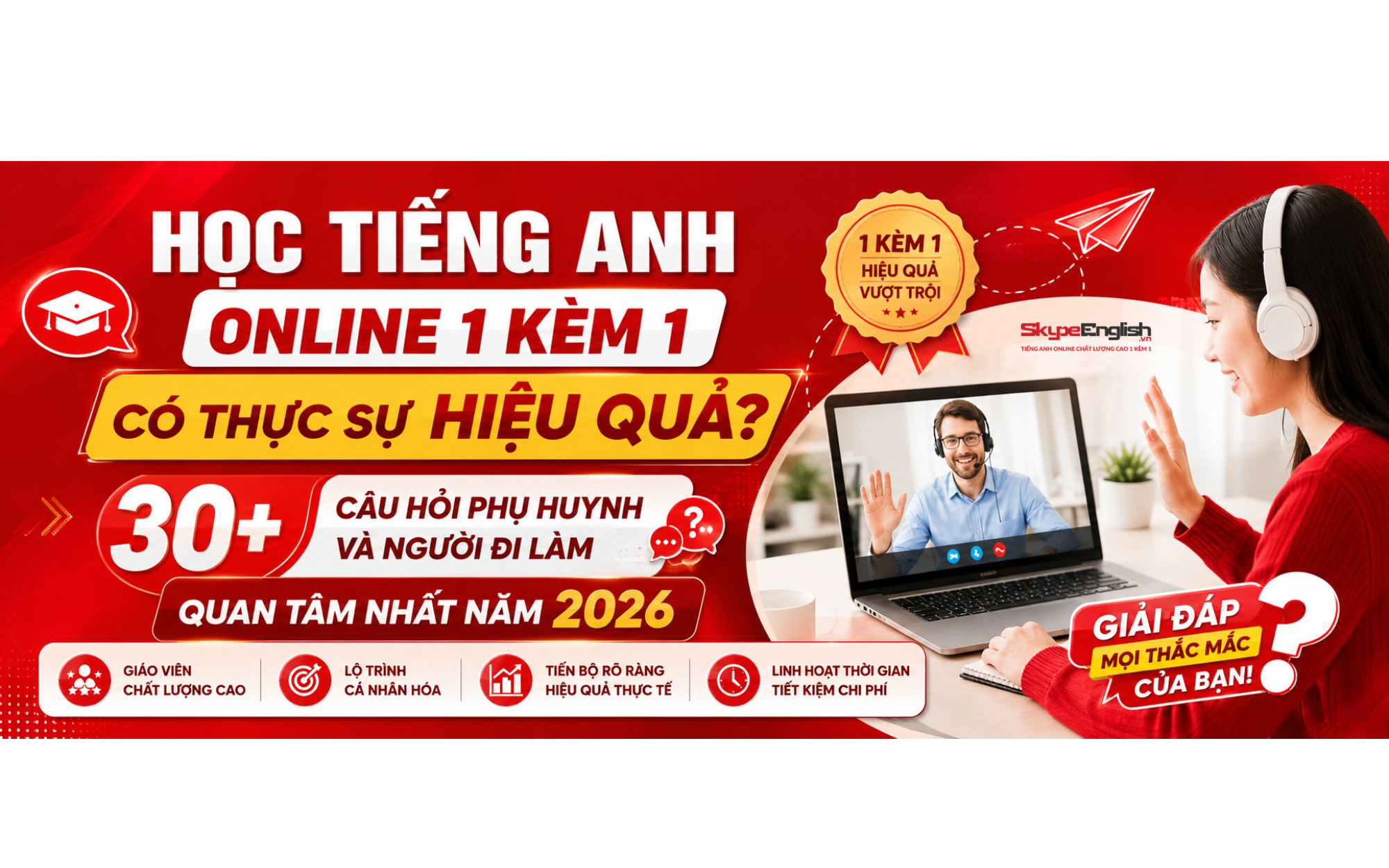 Học Tiếng Anh Online 1 Kèm 1 Có Thực Sự Hiệu Quả? 30+ Câu Hỏi Phụ Huynh Và Người Đi Làm Quan Tâm Nhất Năm 2026